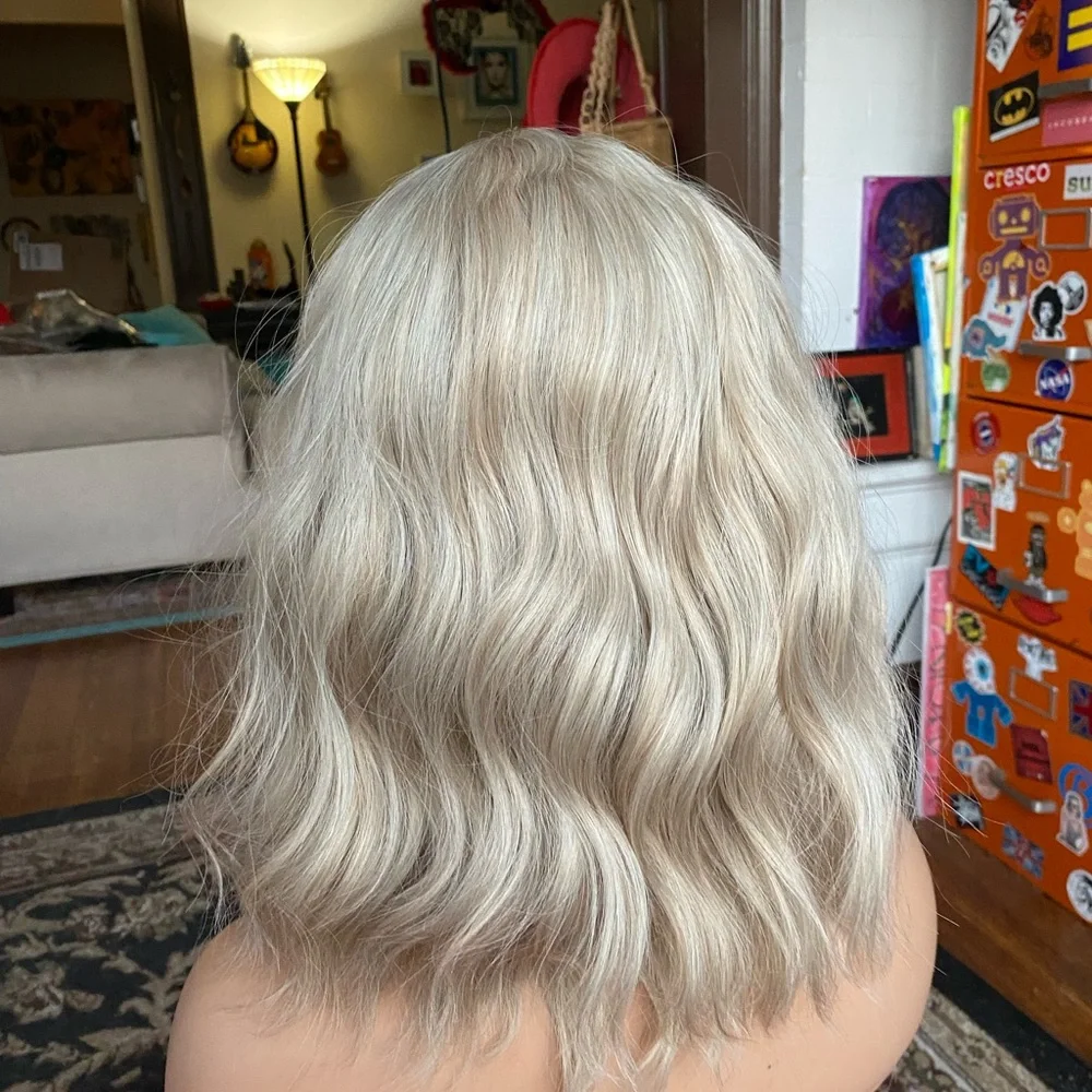 CLEARANCE born blonde short bob wig w bangs